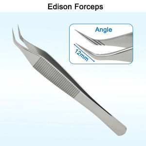 GREATLH12.5cm Edison Tweezers Hair Implant Stainless Steel Pointed Tip Surgical Dissecting Forceps Tool Surgical Instrument
