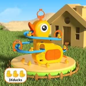 Baltra Electric Cute Cartoon Duckling Climbing Stairs Toy Rail Car Electric Slide Roller Coaster Set Perfect Gift