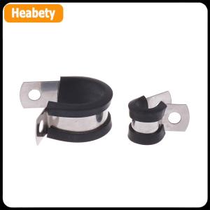 【2-3 days delivery】 5Pcs 6MM-20MM Stainless Steel Rubber Lined P Clips R-type Pipe Clamp Cable Mounting Hose Pipe Clamp Hose Clamp Fixed Clamp