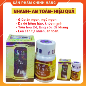 [Chính Hãng] Kian Pee Wan Viên Uống Tăng Cân Giúp Ăn Ngon Ngủ Sâu Giấc Tiêu Hóa Tốt Hộp 30V