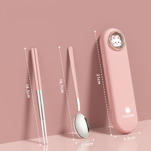 ชุดช้อน ส้อม ตะเกียบ พร้อมกล่องแบบพกพาสะดวก กล่องใส่ช้อน กล่องช้อนพกพา ช้อนกินข้าว ตะเกียบสเเตนเลส มี 2 สีให้เลือก เเข็งเเรง ทนทาน ล้างทำความสะอาดง่าย