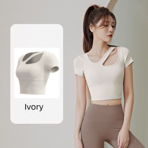 Của Phụ Nữ Giản Dị Thoáng Khí Mỏng Thể Thao chạy tập thể dục T-Shirts Áo ngực Yoga Với Cố Định miếng đệm áo ngực Thể Thao Cho Phụ Nữ