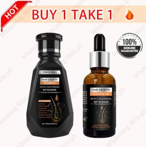 Hair Growth Essential Oil Biotin Cold-Pressed DHT Blocker and Hair Growth Shampoo Anti-Hair Loss Con