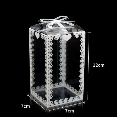 CHANWENU 10Pcs Trong suốt Hộp đóng gói PVC Tái sử dụng Nhiều kích cỡ Hộp Kẹo Hộp quà Đồ dùng tiệc sinh nhật
