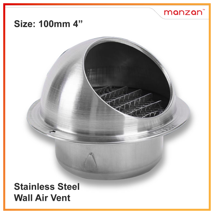 Manzan Air Vent 304 Stainless Steel 100mm 4" / 120mm 5" Wall Air Vent