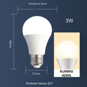 bola lampu led bohlam kuning 4200k terang 25w 18w 15w 12w 9w 7w 5w 3w tahan air ip30