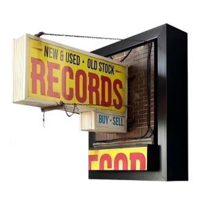 Old School Record Wall Light with Music Handmade Resin Record Wall Lamp Warm LED Glowing For Studios