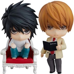 2026 Q Version Anime L Light Yagamifigure Light Yagami actionfigure L Light Yagami sitting figurine Doll ModelToy boy StatueGift