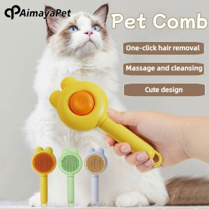 AimayaPet Pet Hair Removal Comb Cat Dog Grooming Massage Brush Washable Cleaning Tool
