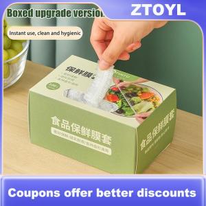 【ZTOYL】 100PCS Disposable Food Cover Plastic Fresh-keeping Bag Food Grade Vegetable Fruit Cover Elastic Bowl Cover Kitchen Storage