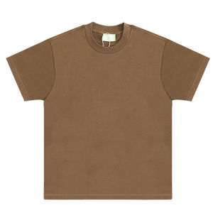 250g重磅精梳棉美式小领口短袖男士t恤潮牌夏季半袖简约体恤男款