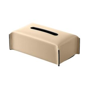 PU Leather Tissue Storage Rack Paper Towel Container Elegant Rectangular Tissue Dispenser Fashionable Tissue Box