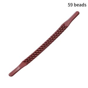 MIRELAE 1Pcs 53cm Plastic Guasha Massage Stick Plastic 59 Beads Tendon Scraping Tool Body Shaping Roller Acupressure Massage Tool for Back Neck Waist Legs and Abdomen Massage