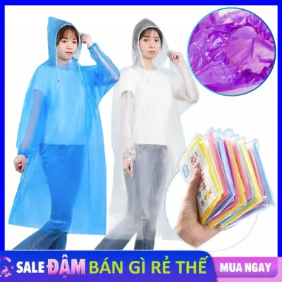 SET 10 Áo Mưa Kín Người Nilong Chống Thấm Dùng Một Lần Tiện Dụng - Áo Đi Mưa Mini Bỏ Túi Cho Người Lớn Và Trẻ Em