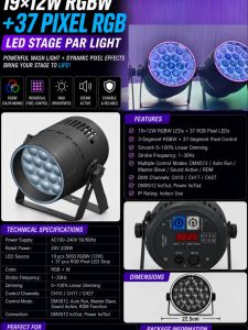 19×12W RGBW LED ZOOM PAR LIGHT