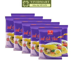 [SET 10 GÓI] - VIFON - Mì gà tím Vifon Mì Vifon gà tím Mì gà Vifon gà tím Mì gói gà tím ăn liền Vifon mì ăn liền (75g/gói)