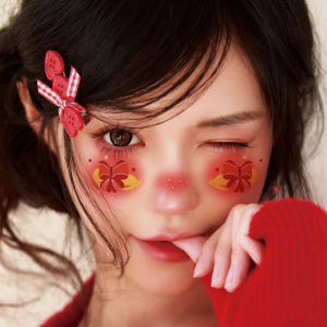 Makeup Sweatproof Face Stickers Christmas Props Waterproof Stickers Santa Claus Face Stickers