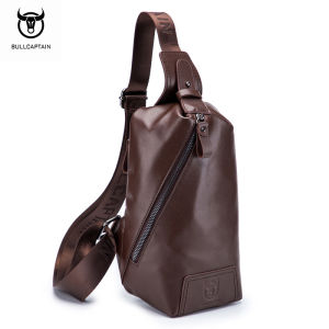 BULLCAPTAIN Casual Fashion Shoulder Bag Mens Leather Chest Bag