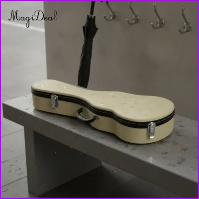 MagiDeal Cushioned-Lined Ukulele Hard Case Rigid Ukulele Case with Storage Compartment Lockable Secure for Musicians Travel Rehearsals