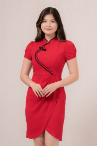 RIMINI - Dress Perempuan Gaun Pesta Puff Cheongsam XS-XL- Meimei Dress 85892