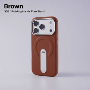 Sang Trọng Da điện thoại nam châm Trường Hợp Với Điện Thoại chân đế iPhone 17 16 15 14 13 Pro Max Trường Hợp Tương Thích Với Magsafe Chống Sốc Cứng Bìa Đối Với iPhone 17 Pro Max Non-chống trượt Vỏ