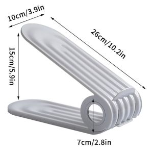 Adjustable Heights Shoe Stacker Anti Slip Shoes Storage Rack Durable Footwear Storage Stand For Space Saving Organizer