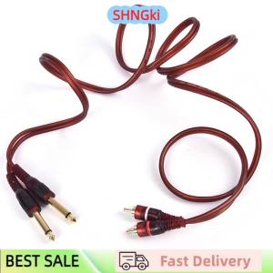 SHNGki 1.5M Cable Dual RCA Male to Dual 6.35mm 1 4 inch Male Mixer Audio Cable