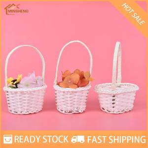 MIH ✨ COD ✨ ตะกร้าผ้าทอพลาสติกขนาดเล็ก1ชิ้นกระเป๋าปิคนิคสำหรับใส่ชาหวาย