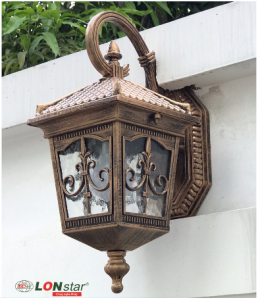 Đèn tường ngoài trờiđèn trụ cột ngoài trời cửa mái hiên LONstar ( tặng kèm bóng)