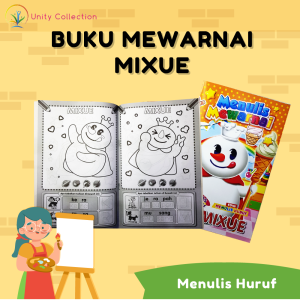 Buku Warna Belajar Aneka Mixue Buku Edukasi Berhitung Membaca