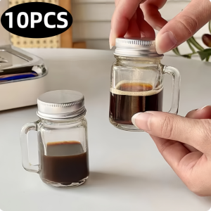 10PCS Mini Cold Extraction Mason Glass with Lid Espresso Liquid Sub-package Jar Small Sealed Jar Wholesale Mini Glass Jars Sealed Jam Jar Honey Sealed Jar