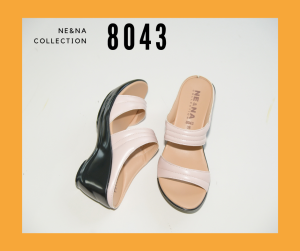 รองเท้าเเฟชั่นผู้หญิงเเบบเเตะสวมส้นตันสูงปานกลาง No. 8043 NE&NA Collection Shoes