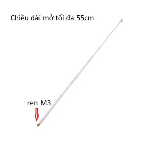 Ăng ten ren M3 dài 55cm thu sóng Radio Fm cho xe hơi ô tô - Anten