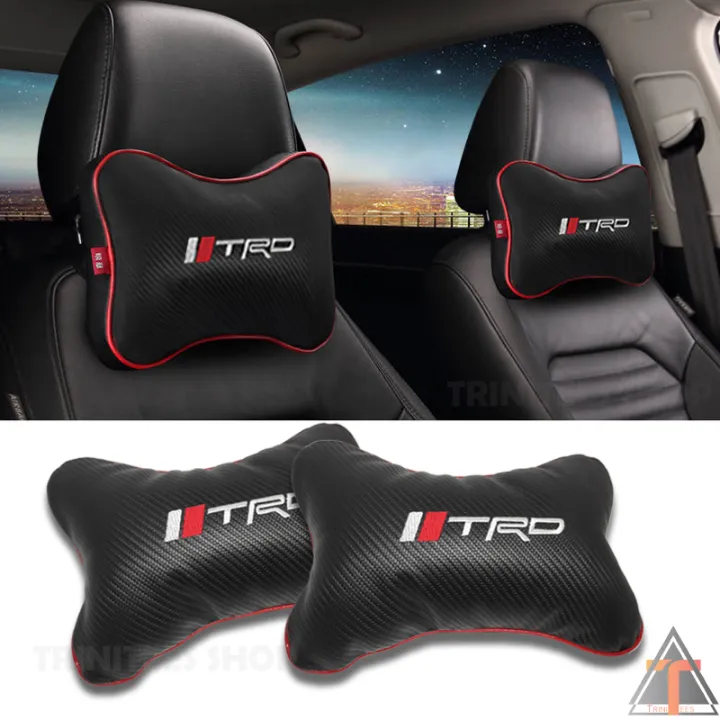 H 1 2pcs TRD Car Neck Pillow PU Leather Travel Pillow for Head Rest Neck Support Lazada PH