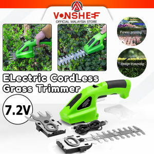 7.2V Electric Hedge Trimmer Cordless Grass Shrub Shear 2 in 1 Portable Grass Cutter Electric Shrub Shear Garden Weeding Tools Pemangkas lindung nilai