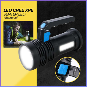 PENGIRIMAN CEPAT Pocketman Senter LED Flashlight Waterproof USB 3W Cree XPE + COB SL05 / senter terang jarak jauh led zoom 9000 lumens tahan lama 24 jam buat berburu malam camping jombo cas anti air super besar baterai