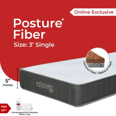 (COCONUT FIBRE SERIES) Goodnite Posture Fiber Single /SuperSingle 5inch Thick& Queen/King 8inch Thick Fiber Mattress