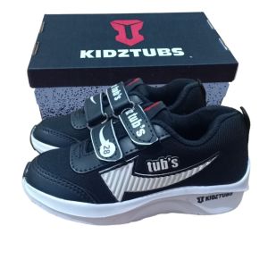Sepatu Sekolah Anak Laki Laki Perempuan Sepatu Warna Hitam Murah Tali Perekat Rekat Kecil Tanggung Umur 2-5 Tahun PAUD TK SD SMP SMA Kelas 1 2 3 4 5 6 7 8 9 0-KIDZTUBS1555011924
