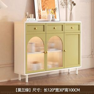 Ultra Thin 20cm Dining Cabinet Milk Oil Wind Living Room Tea Water Cabinet French Style Storage Cabinet Wall Mounted Storage Cabinet Kitchen Storage Cabinet