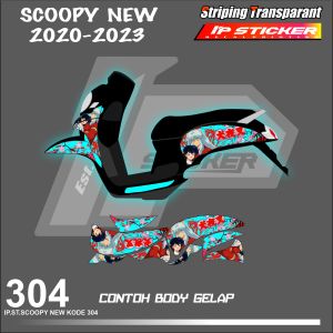 SCOOPY NEW 2020-2023 (COD) STIKER STRIPING MOTOR HONDA SCOOPY NEW HOLOGRAM DAN TRANSPARAN
