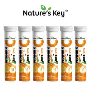 Ready stock 🇲 🇾 Natures Key Effervescent D3 1000mg VC 10mg Zinc Triple Immune Boost Antioxidant Promotes Collagen Natural Orange Flavor 10Tabs