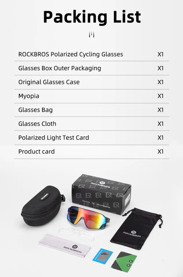 Rockbros Cycling Glasses Polarized Photochromic Cycling Sunglasses