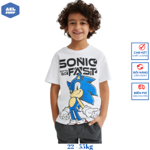 Áo thun ngắn tay bé trai 22kg đến 55kg H.M xuất dư áo phông cotton cho bé trai 5 tuổi đến 18 tuổi