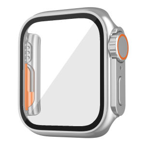 Upgrade Case for Apple Watch 8 7 10 45mm 41mm Screen Protector Hard PC Tempered Glass i Watch Series 4 5 6 Se 44mm 40mm Change To Ultra 49mm