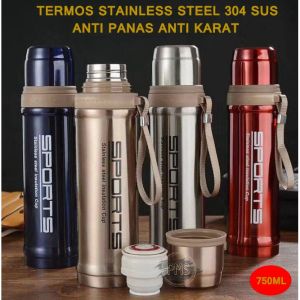 TERMOS AIR PANAS STAINLESS SPORT TRAVEL UKURAN BESAR 750ML - TERMOS PANAS DAN DINGIN TAHAN LAMA - TERMOS PURE HEALTHY HAPPY / TERMOS SPORTS 750ML