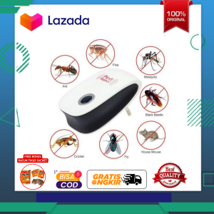 [ PROMO CUCI GUDANG ] Alat Pengusir Nyamuk Lalat Tikus Kecoak Ultrasonic Asli Ampuh Pest Reject Alat Penghilang Anti Nyamuk Elektrik Ruangan Di Kamar Perangkap Jebakan Nyamuk Lalat Otomatis Alat Pembasmi Nyamuk Tikus Semut Listrik Di Rumah Aman Untuk Bayi