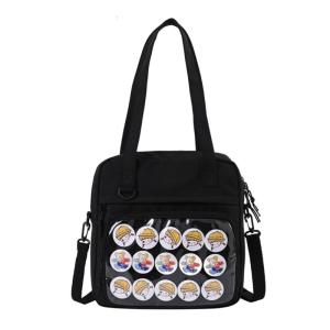 Harajuku Crossbody Bags for Women Girls JK Bag Clear PVC Window Canvas Handbags Cute School Book Bag JK Shoulder Bag