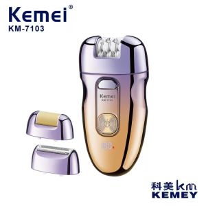 Kemei Multi functional Electric Hair Removal Device USB Rechargeable Digital Display Womens Hair Removal Device Dead Skin Grinding Device
