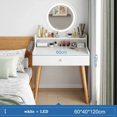 【SLS】Dresser table With lights Nordic Simple Vanity Table with mirror and LED Dressing Table
