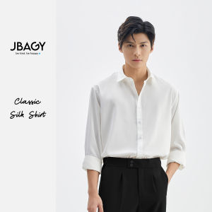 Áo sơ mi nam tay dài JBAGY form rộng unisex áo sơ mi trắng đen xanh chất vải lụa chống nhăn cao cấp - JS0101